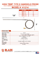 H1214 High Temp Type K Handheld Probe Datasheet