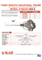 IND4612 250 Dia, Stainless Steel Conn Head Fixed Sheath Industrial Probe Datasheet