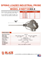 IND7105 250 Dia, Stainless Steel Conn Head Spring Loaded Sheath Industrial Probe Datasheet